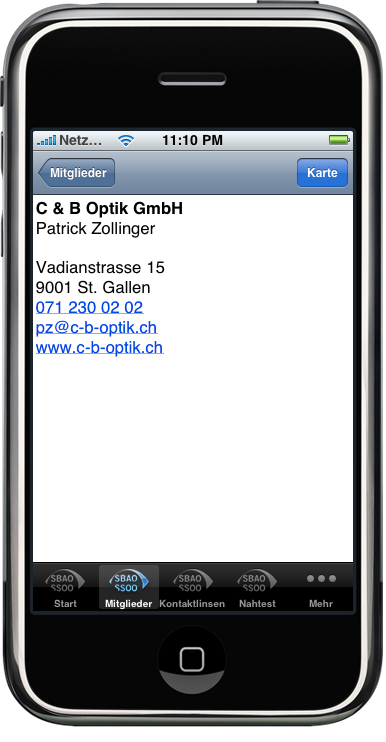 iPhone 3G Screenshot of iSBAO
